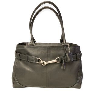 Coach Hampton Carryall Black Leather Shoulder Bag